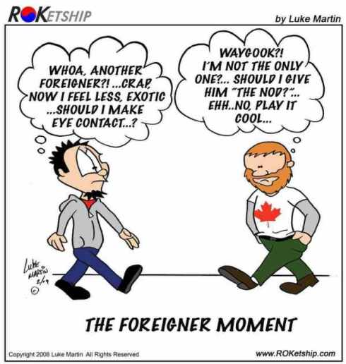 "Waygook" means foreigner