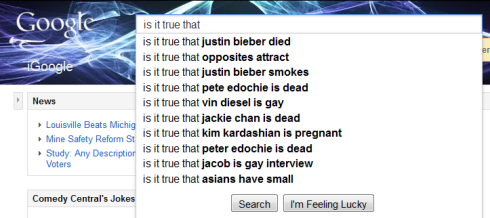 Apparently what we're really curious about is people dying or being gay.