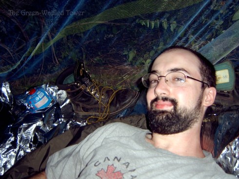 That night inside the mosquito netting, pre-rainstorm