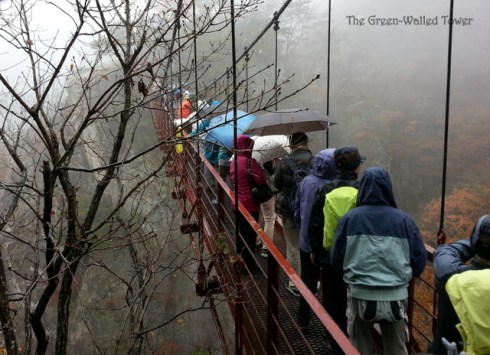I saw a sign saying the maximum number of people on the bridge was 200. Not that anyone was counting.