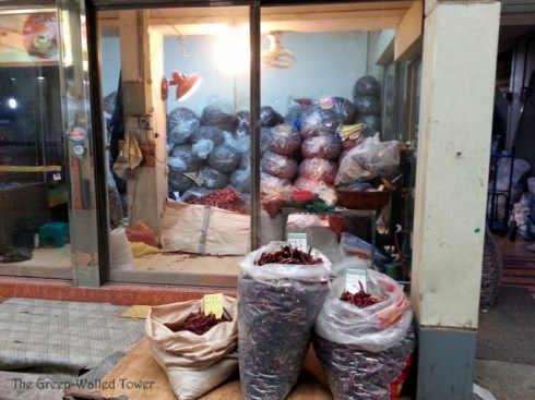 These are bags of dried hot peppers. Koreans love their hot peppers.