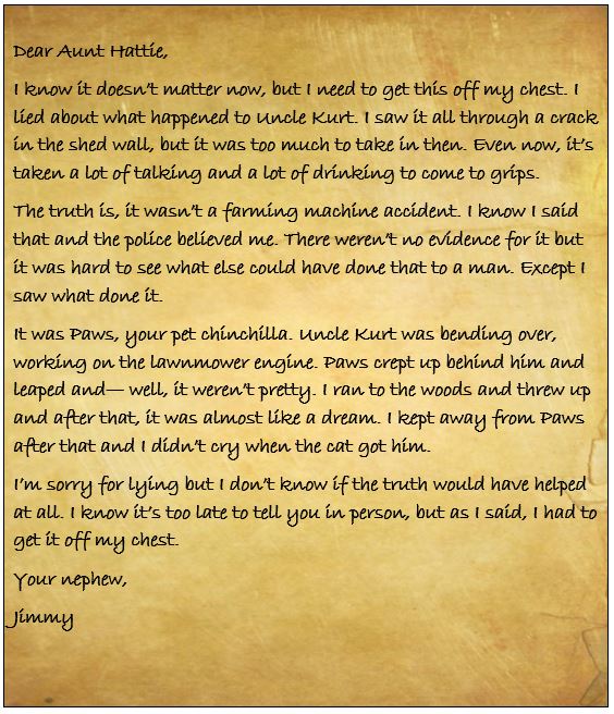 Dear Aunt Hattie Letter